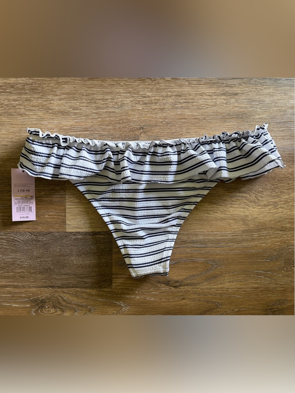 🤍 Wild Fable Navy Striped Ruffle Bikini Set 💙 - Picture 6 of 12